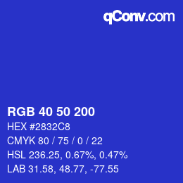 Color code: RGB 40 50 200 | qconv.com