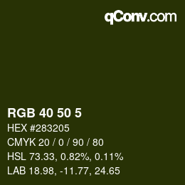 Color code: RGB 40 50 5 | qconv.com