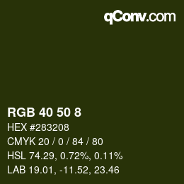 Color code: RGB 40 50 8 | qconv.com