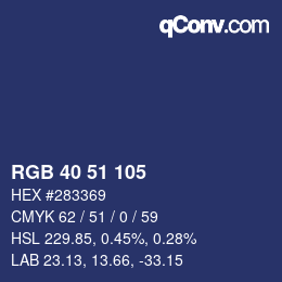 カラーコード: RGB 40 51 105 | qconv.com