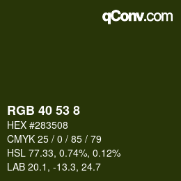 颜色代码: RGB 40 53 8 | qconv.com