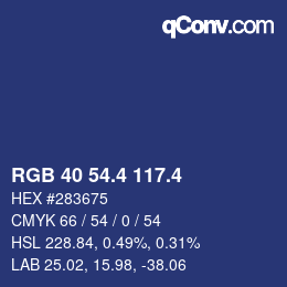 カラーコード: RGB 40 54.4 117.4 | qconv.com