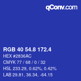 カラーコード: RGB 40 54.8 172.4 | qconv.com