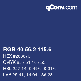 カラーコード: RGB 40 56.2 115.6 | qconv.com