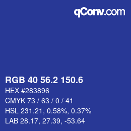 カラーコード: RGB 40 56.2 150.6 | qconv.com