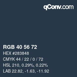 Color code: RGB 40 56 72 | qconv.com