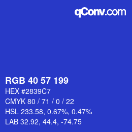 Color code: RGB 40 57 199 | qconv.com