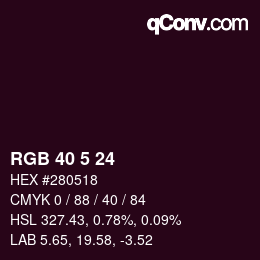 Color code: RGB 40 5 24 | qconv.com