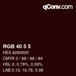Color code: RGB 40 5 5 | qconv.com