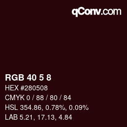 カラーコード: RGB 40 5 8 | qconv.com