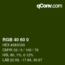 Color code: RGB 40 60 0 | qconv.com