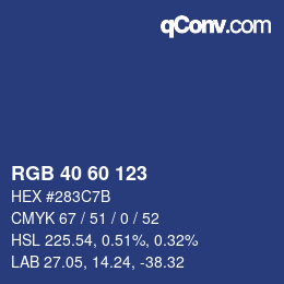 Color code: RGB 40 60 123 | qconv.com