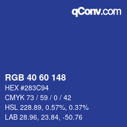 カラーコード: RGB 40 60 148 | qconv.com