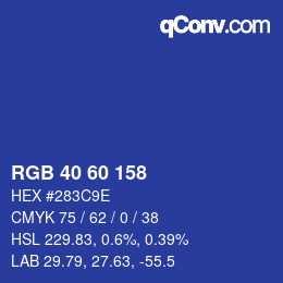 Color code: RGB 40 60 158 | qconv.com