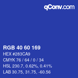 カラーコード: RGB 40 60 169 | qconv.com