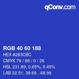 カラーコード: RGB 40 60 188 | qconv.com