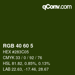 カラーコード: RGB 40 60 5 | qconv.com