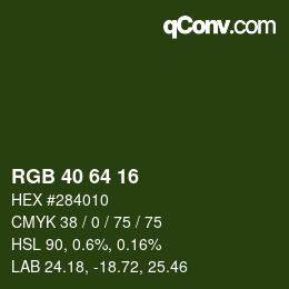 Color code: RGB 40 64 16 | qconv.com