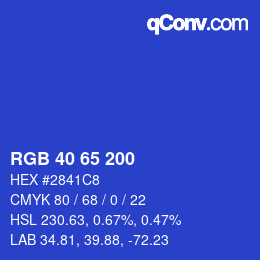 Color code: RGB 40 65 200 | qconv.com
