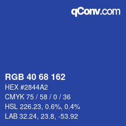 カラーコード: RGB 40 68 162 | qconv.com