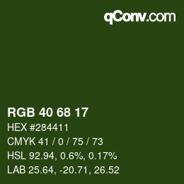 カラーコード: RGB 40 68 17 | qconv.com