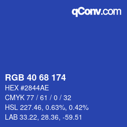 Color code: RGB 40 68 174 | qconv.com