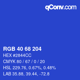 カラーコード: RGB 40 68 204 | qconv.com