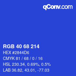 カラーコード: RGB 40 68 214 | qconv.com