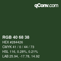 Farbcode: RGB 40 68 38 | qconv.com