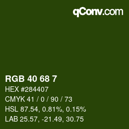 カラーコード: RGB 40 68 7 | qconv.com