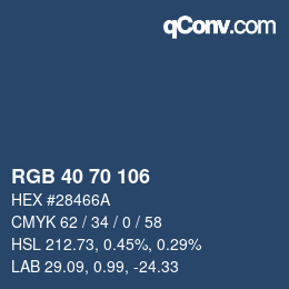 カラーコード: RGB 40 70 106 | qconv.com
