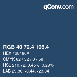 カラーコード: RGB 40 72.4 106.4 | qconv.com