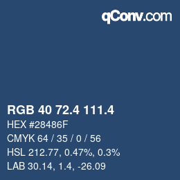 カラーコード: RGB 40 72.4 111.4 | qconv.com