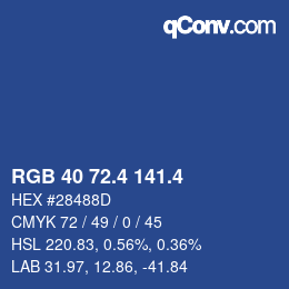 カラーコード: RGB 40 72.4 141.4 | qconv.com