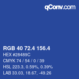 カラーコード: RGB 40 72.4 156.4 | qconv.com