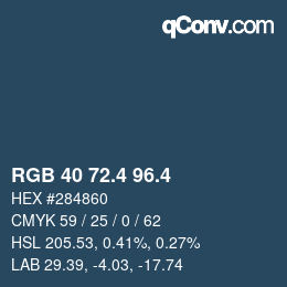 カラーコード: RGB 40 72.4 96.4 | qconv.com
