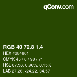 カラーコード: RGB 40 72.8 1.4 | qconv.com