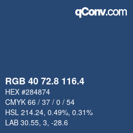 カラーコード: RGB 40 72.8 116.4 | qconv.com