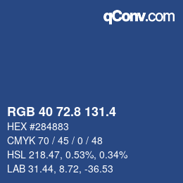 カラーコード: RGB 40 72.8 131.4 | qconv.com