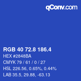 カラーコード: RGB 40 72.8 186.4 | qconv.com