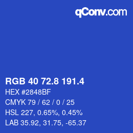 カラーコード: RGB 40 72.8 191.4 | qconv.com