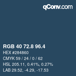 カラーコード: RGB 40 72.8 96.4 | qconv.com