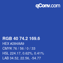 カラーコード: RGB 40 74.2 169.6 | qconv.com