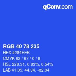 Color code: RGB 40 78 235 | qconv.com