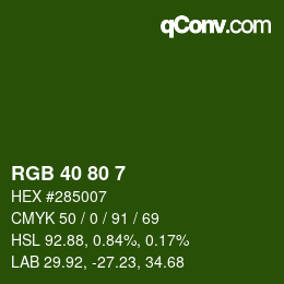 Color code: RGB 40 80 7 | qconv.com