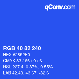 Color code: RGB 40 82 240 | qconv.com