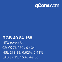 カラーコード: RGB 40 84 168 | qconv.com