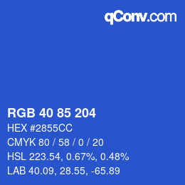 Color code: RGB 40 85 204 | qconv.com