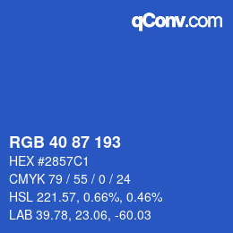Farbcode: RGB 40 87 193 | qconv.com
