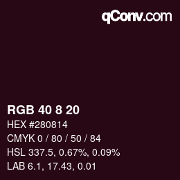 Farbcode: RGB 40 8 20 | qconv.com